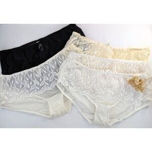 NWOT LOT 5😍Vintage Bali 8373 Sz XL Cotton Nylon Lace Sheer Brief Panties Mesh